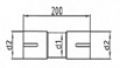 Doppelmuffe - d1� 63mm; L�nge: 230mm